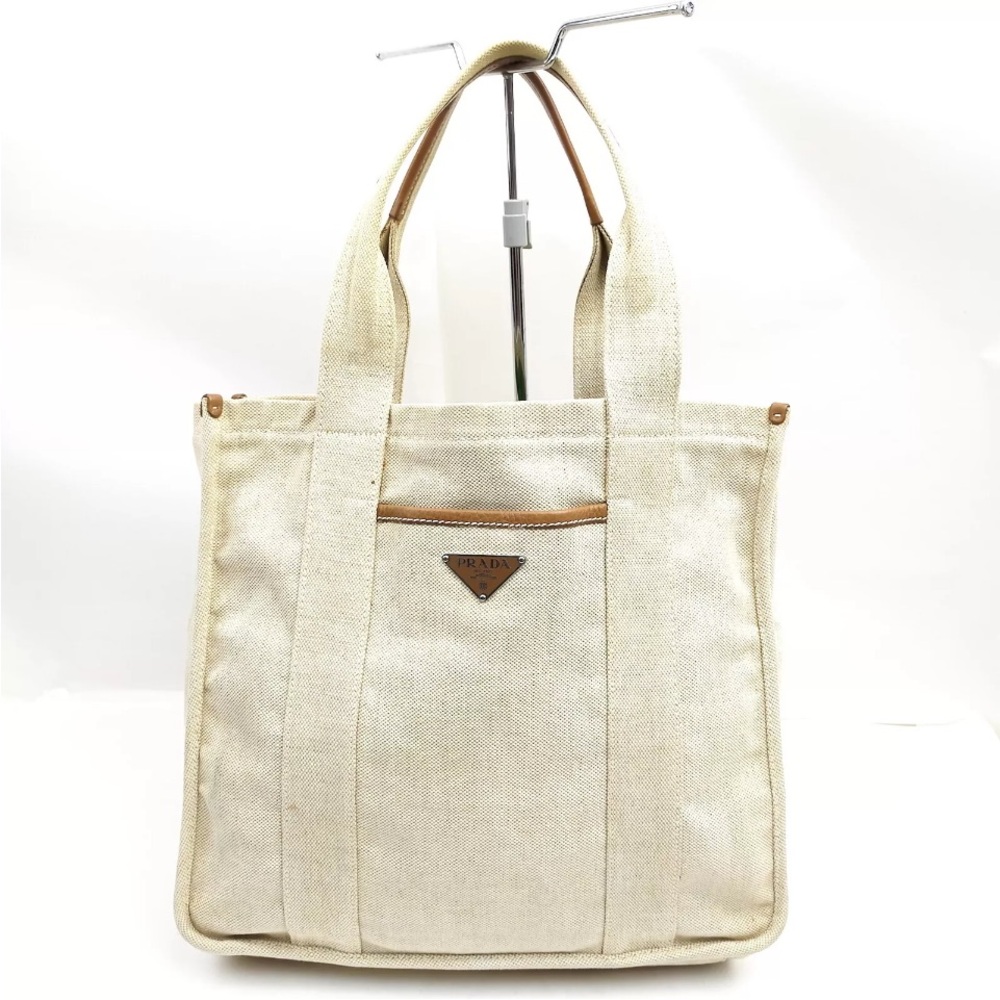 Canvas Prada tote bag.